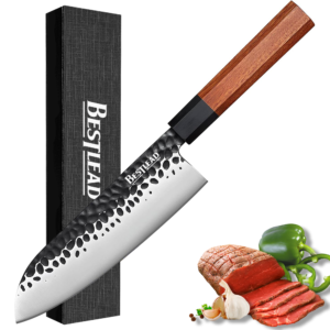 BJB-32 Santoku Knife 7 inch Chef Knife, Japanese 440C Stainless Steel Kitchen KnifeBJB-32
