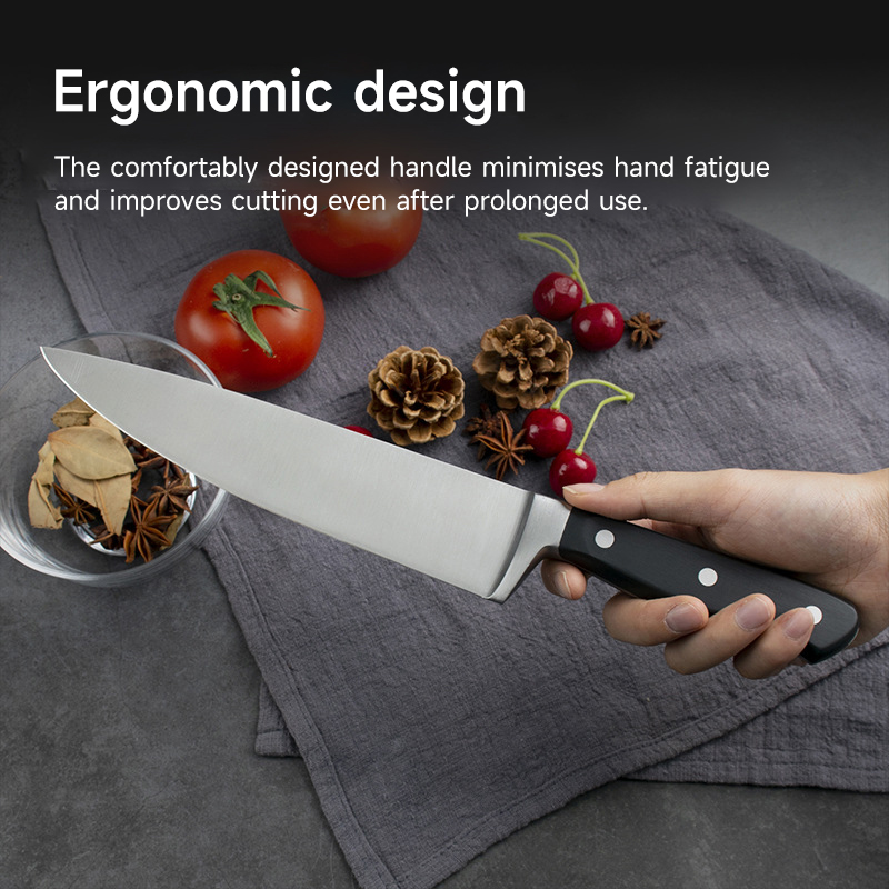 cshd-33 8-Inch German High Carbon Stainless Steel Chef's Knife with Rivets and Colored Wood Handle - Chef's knife - 1