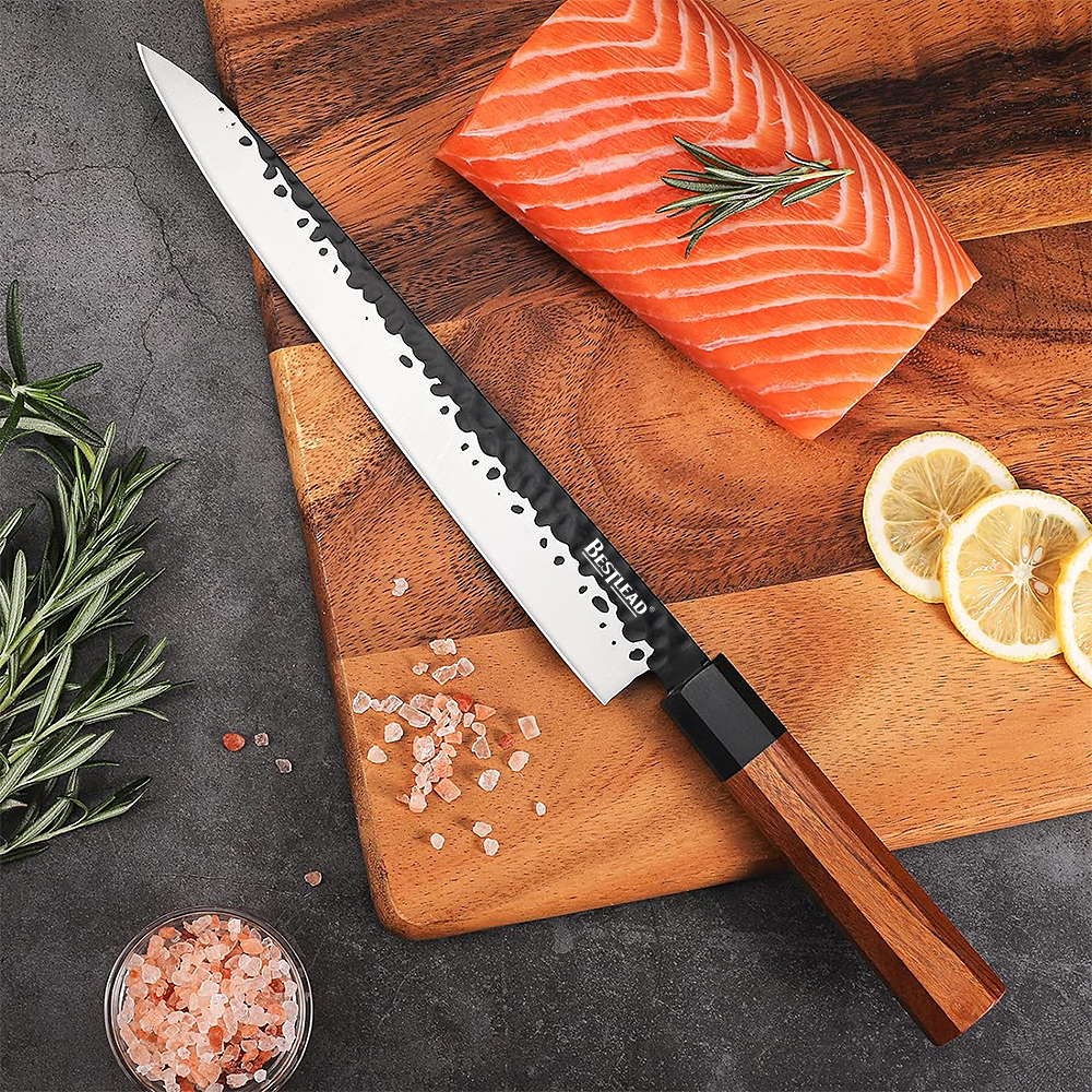 BJB-33 Hot selling 9in Filleting Knife slicing carving kitchen knives Japanese Style kitchen knife With Pakka Wood HandleBJB-33 - Forging knife - 1