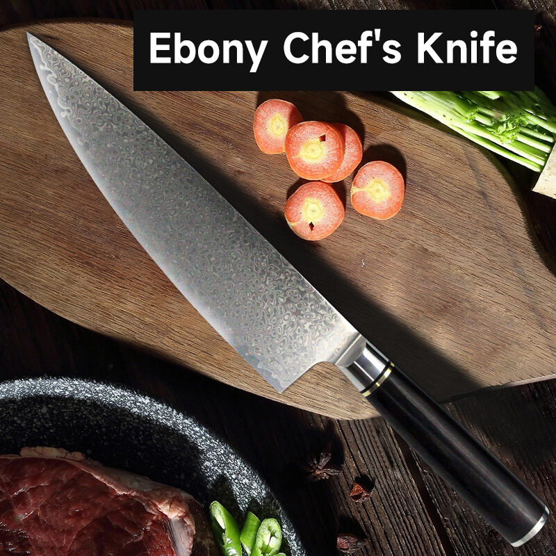 YTB-14  Hot Sale 67 Layers Damascus Steel VG10 Core Classic Damascus Steel Japanese Knife vg10 kitchen knife with Ebonywood Handle - Chef's knife - 1
