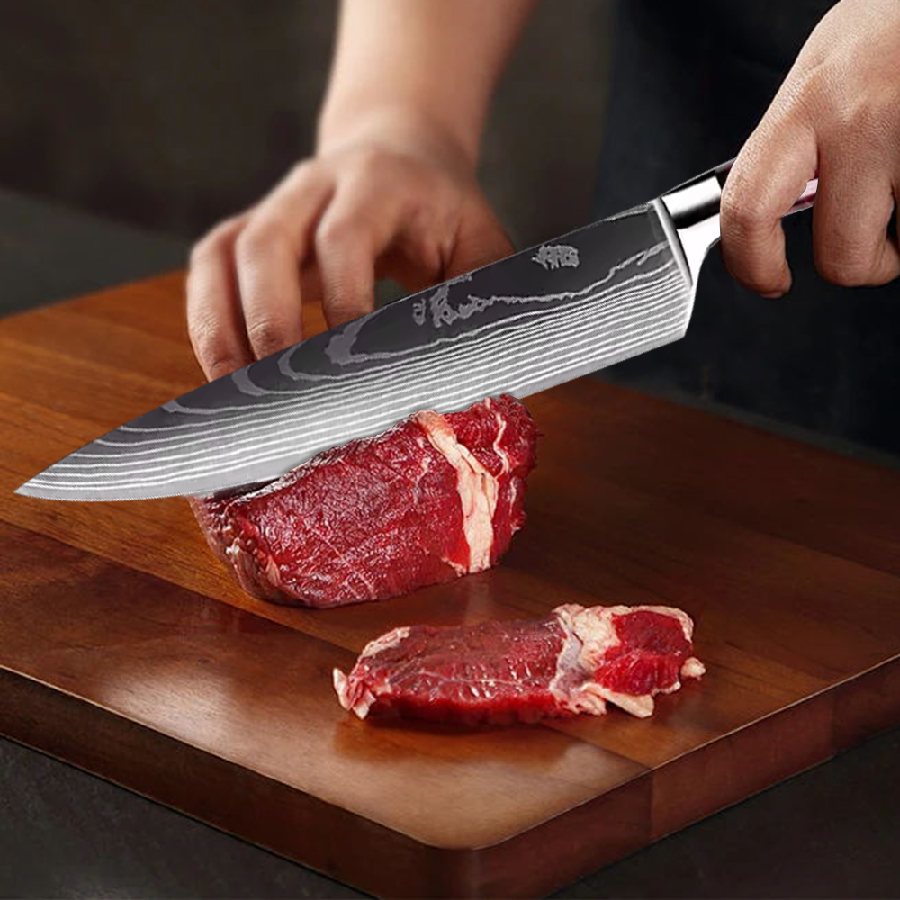 YTB-3-CSD OEM Hot Sale 8 Inch Chef Knife Classic Damascus Steel Layer Pattern Chef Knives with Resin Handle - Chef's knife - 1