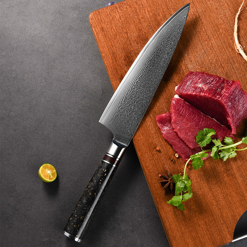 YTB-17 Professional 67 Layer Damascus Steel VG10 Core Kitchen Chef Knife With Fashion Resin Handle Sharp Damascus Kitchen Chef Knife - Chef's knife - 1