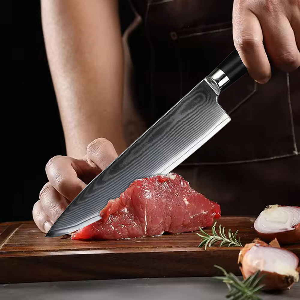 YTB-12-CSD High Quality 67 Layer Damascus Steel Professional Classic Damascus Knife Genuine Damascus Steel Chef's Knife with G10 Handle - Chef's knife - 1