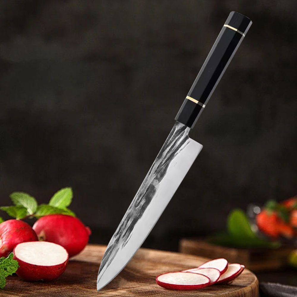 BJB-3-CSD OEM Professional 12c28n Japanese Chef's Knife with Steel and Black Resin Handle - Chef's knife - 1