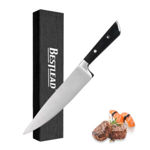 cshd-33 8-Inch German High Carbon Stainless Steel Chef's Knife with Rivets and Colored Wood Handle