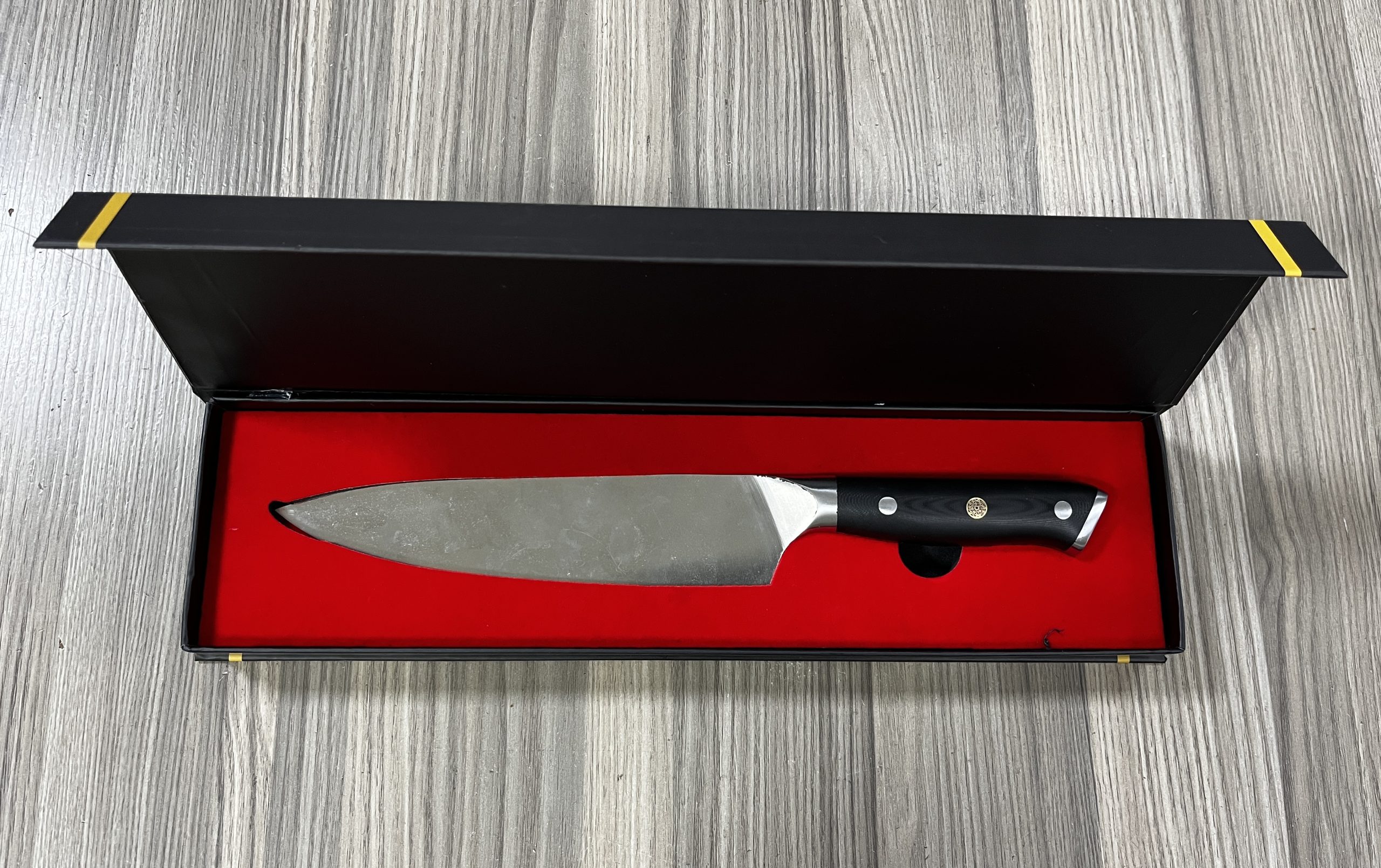 #12 Custom Black Handle 8in Chef Knife - Showcase - 2